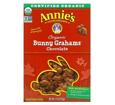 Annie's Homegrown, Organic Bunny Grahams, Chocolate, 7.5 oz (213 g)