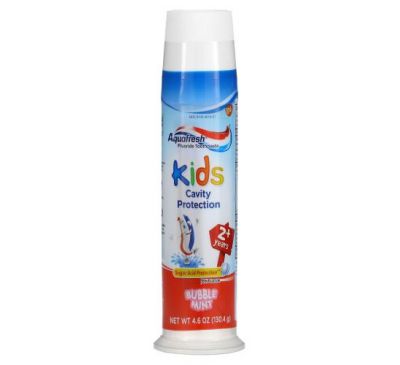 Aquafresh, Kid's Cavity Protection Fluoride Toothpaste, 2+ Years, Bubble Mint,  4.6 oz (130.4 g)