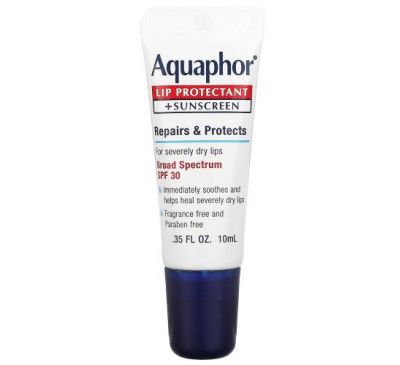 Aquaphor, Lip Protectant + Sunscreen, Broad Spectrum SPF 30,  0.35 fl oz (10 ml)