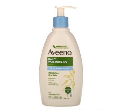 Aveeno, Active Naturals, Daily Moisturizing Lotion, Sheer Hydration, Fragrance Free, 12 fl oz (350 ml)