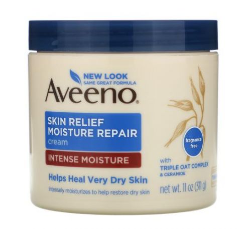 Aveeno, Active Naturals, восстанавливающий увлажняющий крем для кожи, без ароматов, 311 г (11 унций)