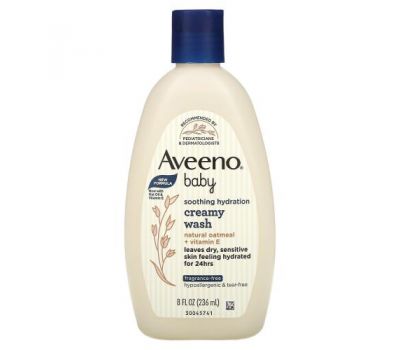 Aveeno, Baby, Creamy Wash, Fragrance-Free, 8 fl oz (236 ml)