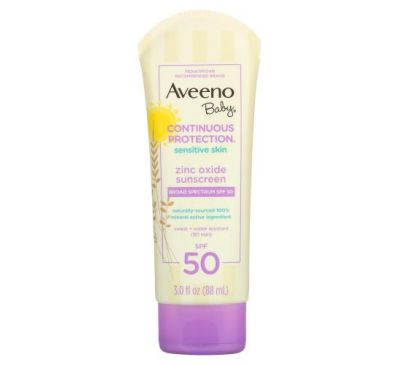 Aveeno, Baby, Zinc Oxide Sunscreen, SPF 50, 3 fl oz (88 ml)