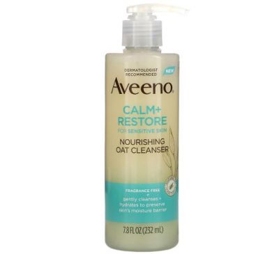 Aveeno, Calm + Restore, живильний засіб для вмивання з вівсом, без ароматизаторів, 232 мл (7,8 рідк. унції)