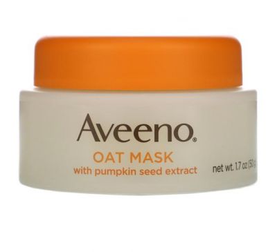 Aveeno, овсяная косметическая маска с экстрактом тыквенных семечек, успокаивающая, 50 г (1,7 унции)