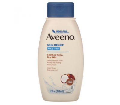 Aveeno, Skin Relief, Gentle Scent Body Wash, Nourishing Coconut, 12 fl oz (354 ml)