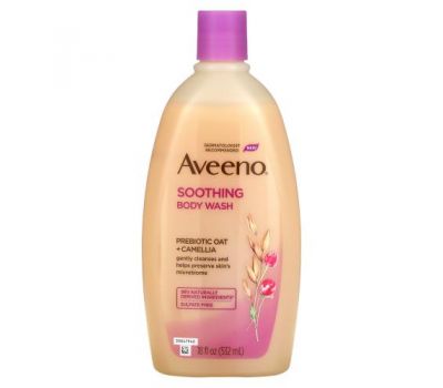 Aveeno, Soothing Body Wash, Prebiotic Oat + Camellia, 18 fl oz (532 ml)