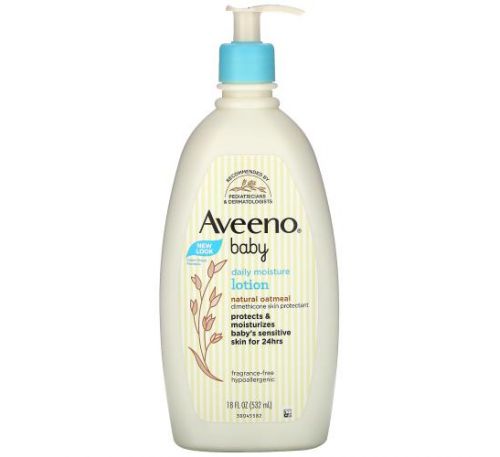 Aveeno, Baby, увлажняющий лосьон для ежедневного применения, без отдушки, 532 мл (18 жидк. унций)