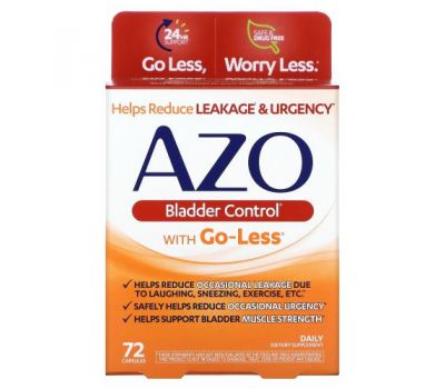 Azo, Bladder Control с Go-Less, 72 капсулы