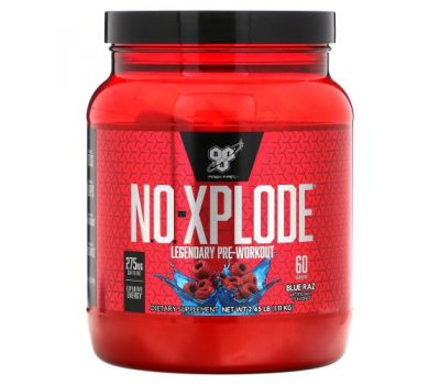 BSN, N.O.-Xplode, Legendary Pre-Workout, Blue Raz, 2.45 lb (1.11 kg)