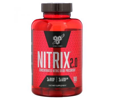 BSN, Nitrix 2.0, концентрированный прекурсор оксида азота, 180 таблеток