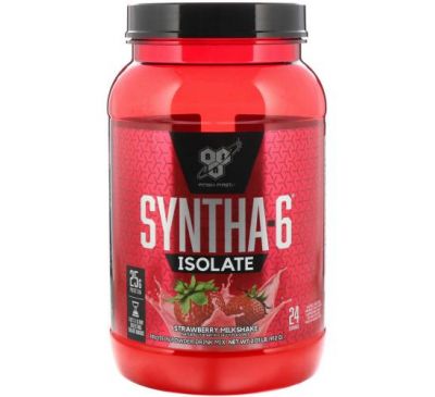 BSN, Syntha-6 Isolate, Protein Powder Drink Mix, Strawberry Milkshake, 2.01 lbs (912 g)