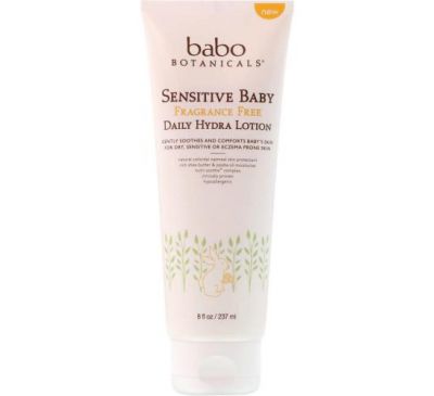 Babo Botanicals, Sensitive Baby, Daily Hydra Lotion, Fragrance Free, 8 fl oz (237 ml)