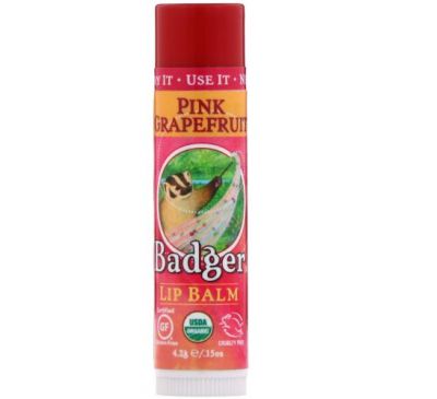 Badger Company, органічний бальзам для губ, рожевий грейпфрут, 4,2 г (15 унцій)