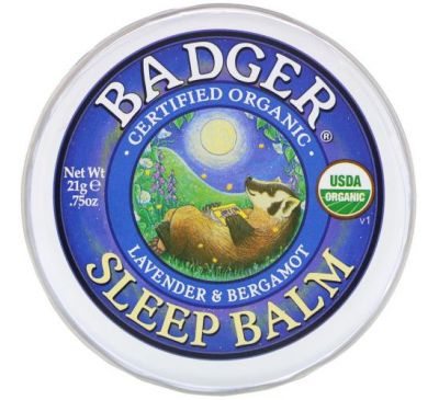 Badger Company, органічний бальзам для сну, лаванда та бергамот, 21 г (0,75 унції)
