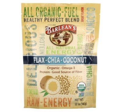 Barlean's, Flax-Chia-Coconut Blend, 12 oz (340 g)