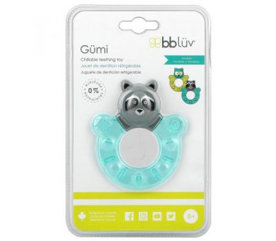 Bbluv, Gumi, Chillable Teething Toy, 0+ Months, Raccoon, 1 Count
