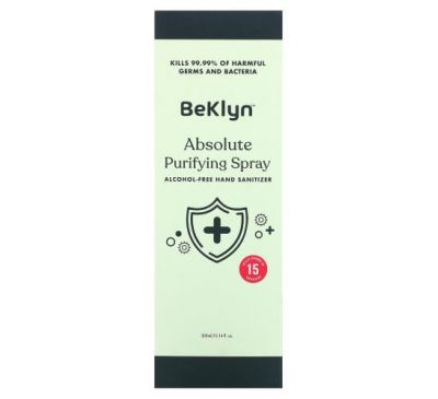 BeKLYN, Absolute Purifying Spray, Alcohol-Free Hand Sanitizer, 10.14 fl oz (300 ml)
