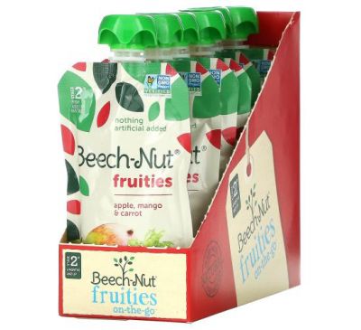 Beech-Nut, Fruities, Stage 2, Apple, Mango & Carrot, 12 Pouches, 3.5 oz (99 g) Each