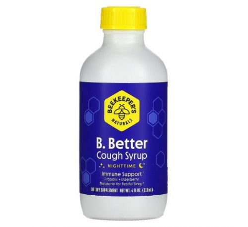 Beekeeper's Naturals, B.Better, Cough Syrup, Nighttime, 4 fl oz (118 ml)