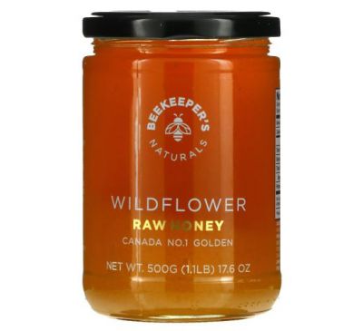 Beekeeper's Naturals, сирий мед, польові квіти, 500 г (17,6 унцій)