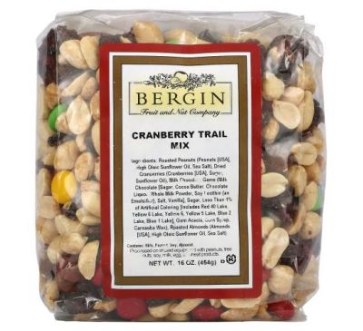 Bergin Fruit and Nut Company, смесь орехов с клюквой, 454 г (16 унций)