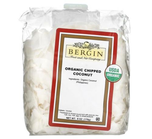 Bergin Fruit and Nut Company, Organic Chipped Coconut, 6 oz (170 g)