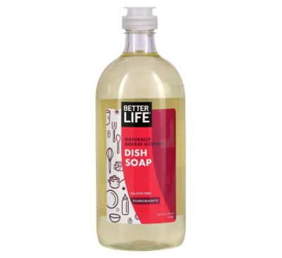 Better Life, Dish It Out, Naturally Grease-Kicking Dish Soap, Pomegranate, 22 fl oz (651 ml)
