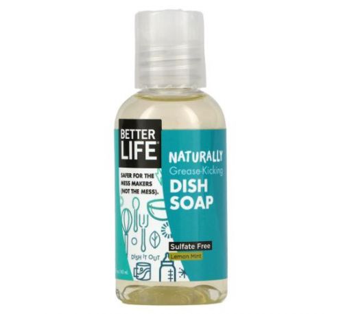 Better Life, Dish Soap, Lemon Mint, 2 oz (60 ml)