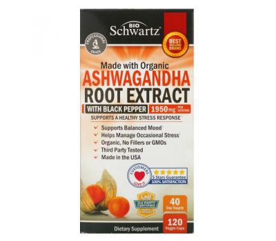 BioSchwartz, Ashwagandha Root Extract, 650 mg, 120 Veggie Caps
