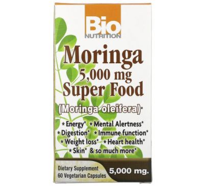 Bio Nutrition, Moringa Super Food, 5,000 mg, 60 Vegetable Capsules
