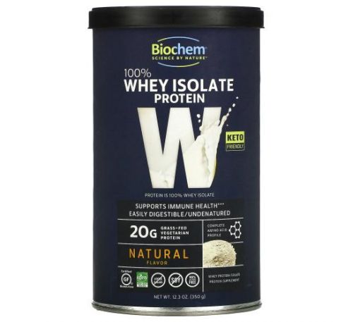 Biochem, 100% Whey Isolate Protein, Natural, 12.3 oz (350 g)