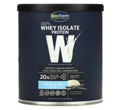 Biochem, 100% Whey Isolate Protein, Vanilla, 30.2 oz (857 g)