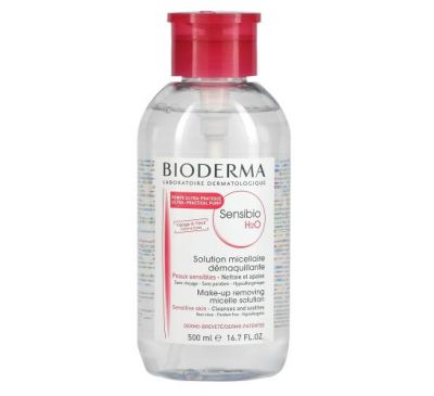 Bioderma, Sensibio H2O, розчин міцел для зняття макіяжу, без аромату, 16,7 жидких унцій (500 мл)