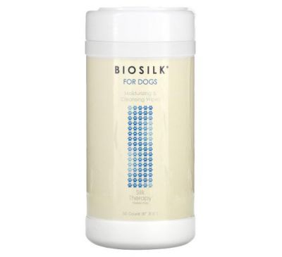 Biosilk, Moisturizing & Cleansing Wipes, For Dogs, 50 Count
