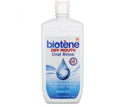 Biotene Dental Products, Ополаскиватель для полости рта Dry Mouth, Fresh Mint, 16 жидких унций (473 мл)