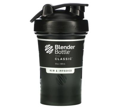 Blender Bottle, Classic with Loop, Black, 20 oz (600 ml)