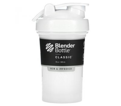 Blender Bottle, Classic with Loop, White, 20 oz (600 ml)