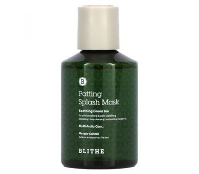 Blithe, Patting Splash Mask, успокаивающая и заживляющая маска с зеленым чаем, 150 мл (5,07 жидк. унции)
