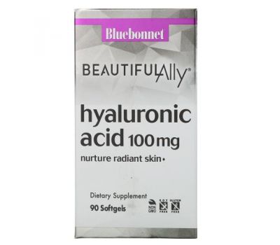 Bluebonnet Nutrition, Beautiful Ally, Hyaluronic Acid, 100 mg , 90 Softgels