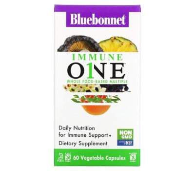 Bluebonnet Nutrition, Immune One, комплекс из цельных продуктов, 60 растительных капсул