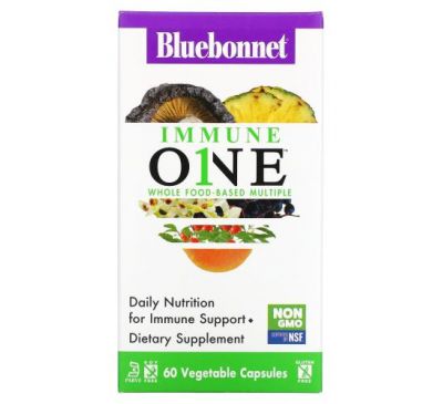 Bluebonnet Nutrition, Immune One, Whole Food-Based Multiple, 60 Vegetable Capsules