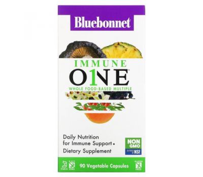 Bluebonnet Nutrition, Immune One, комплекс из цельных продуктов, 90 растительных капсул