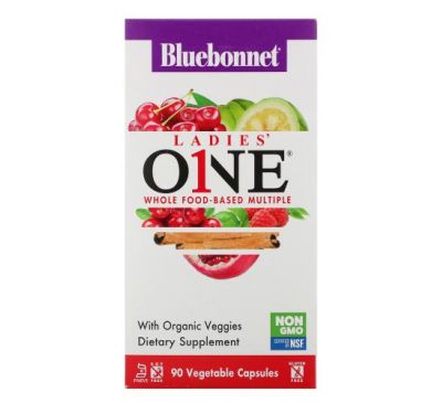 Bluebonnet Nutrition, Ladies 'ONE, комплекс на основе цельных продуктов, 90 растительных капсул