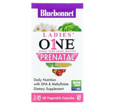 Bluebonnet Nutrition, Ladies One, комплекс для беременных из цельных продуктов, для беременных, 60 растительных капсул