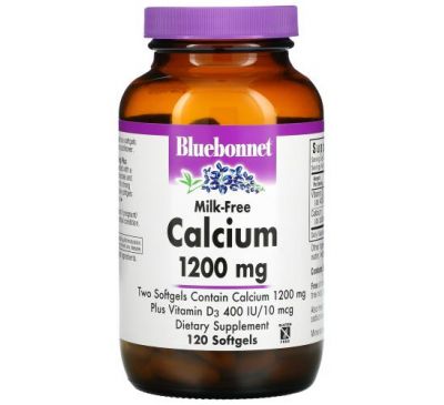 Bluebonnet Nutrition, Milk-Free Calcium, 600 mg, 120 Softgels