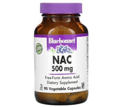 Bluebonnet Nutrition, NAC, 500 мг, 90 растительных капсул