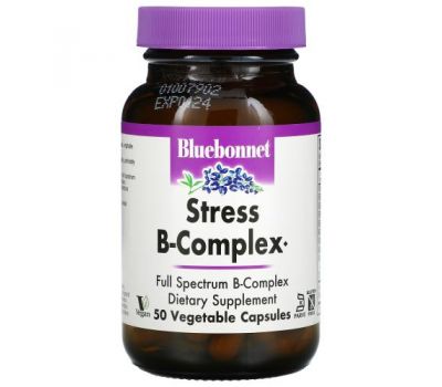 Bluebonnet Nutrition, Stress B-Complex, 50 Vegetable Capsules