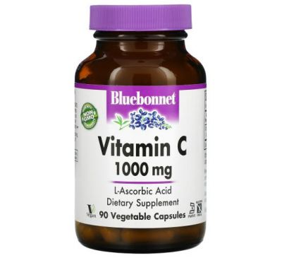 Bluebonnet Nutrition, Vitamin C, 1,000 mg, 90 Vegetable Capsules