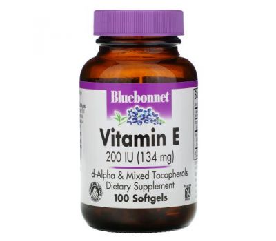 Bluebonnet Nutrition, Vitamin E, 200 IU, 100 Softgels